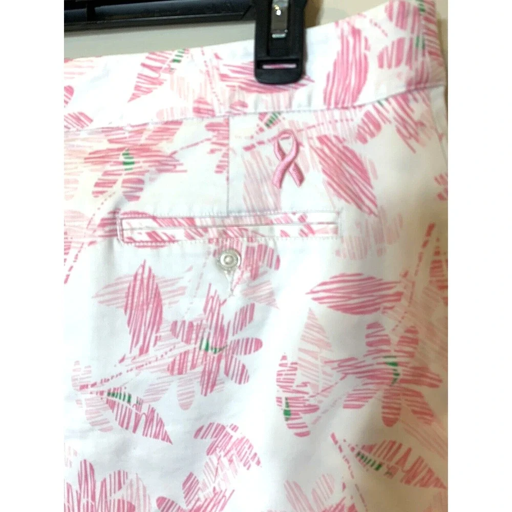 Lady Hagen Golf Skort Womens 10 Cotton Floral Pink Ribbon Breast Cancer Stretch - Picture 4 of 10